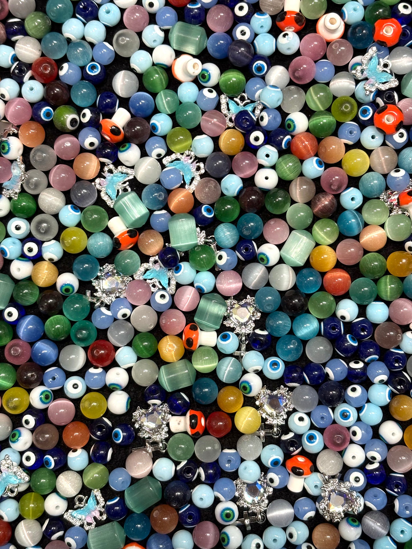 A001.NEW【Cats' Eyes】 8mm Cats-Eye Stone, high-class Glass beads