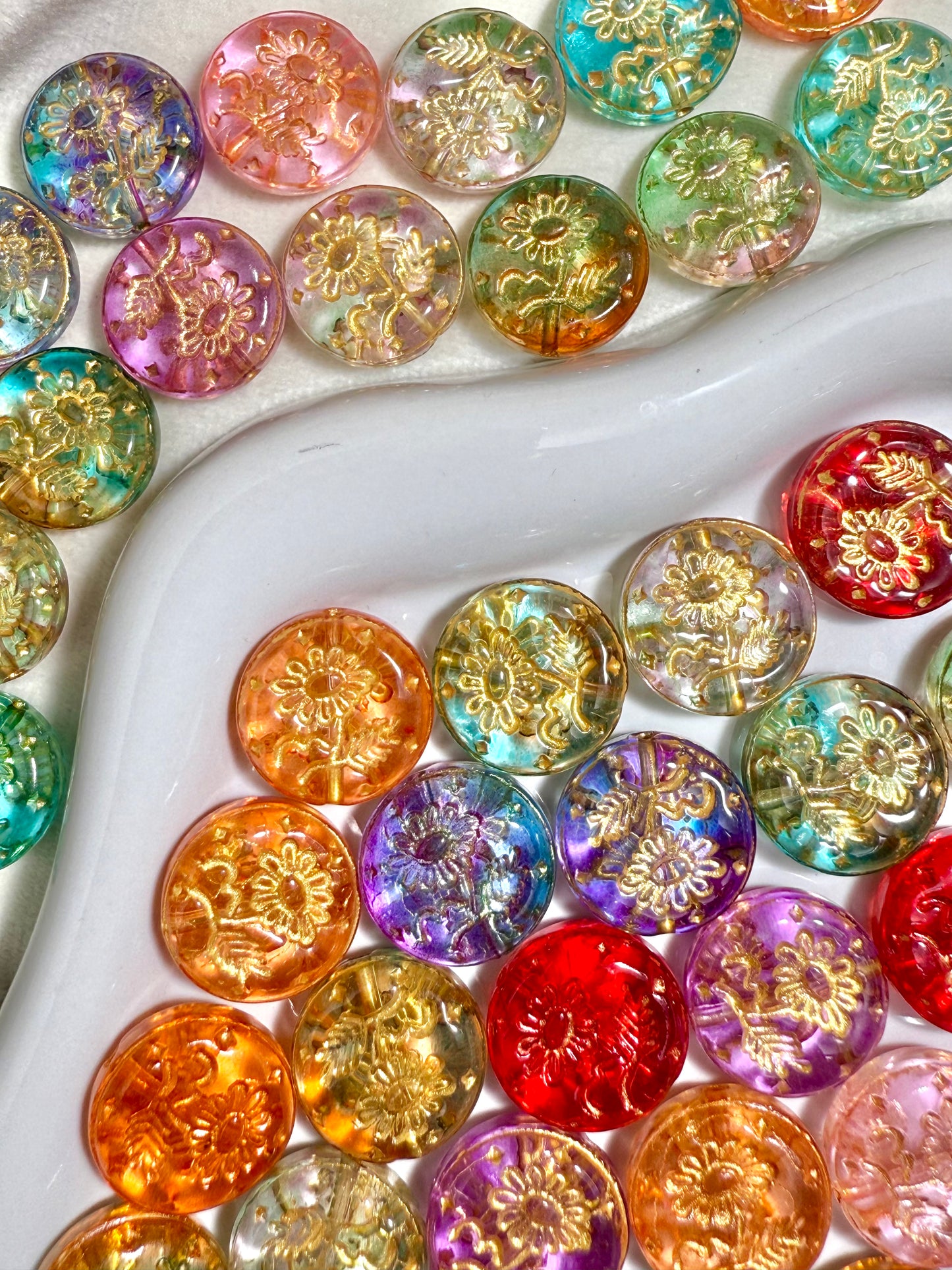 【Icy World】All-Color Mixed Exquisite glass charms, bracelet/keychain supplies