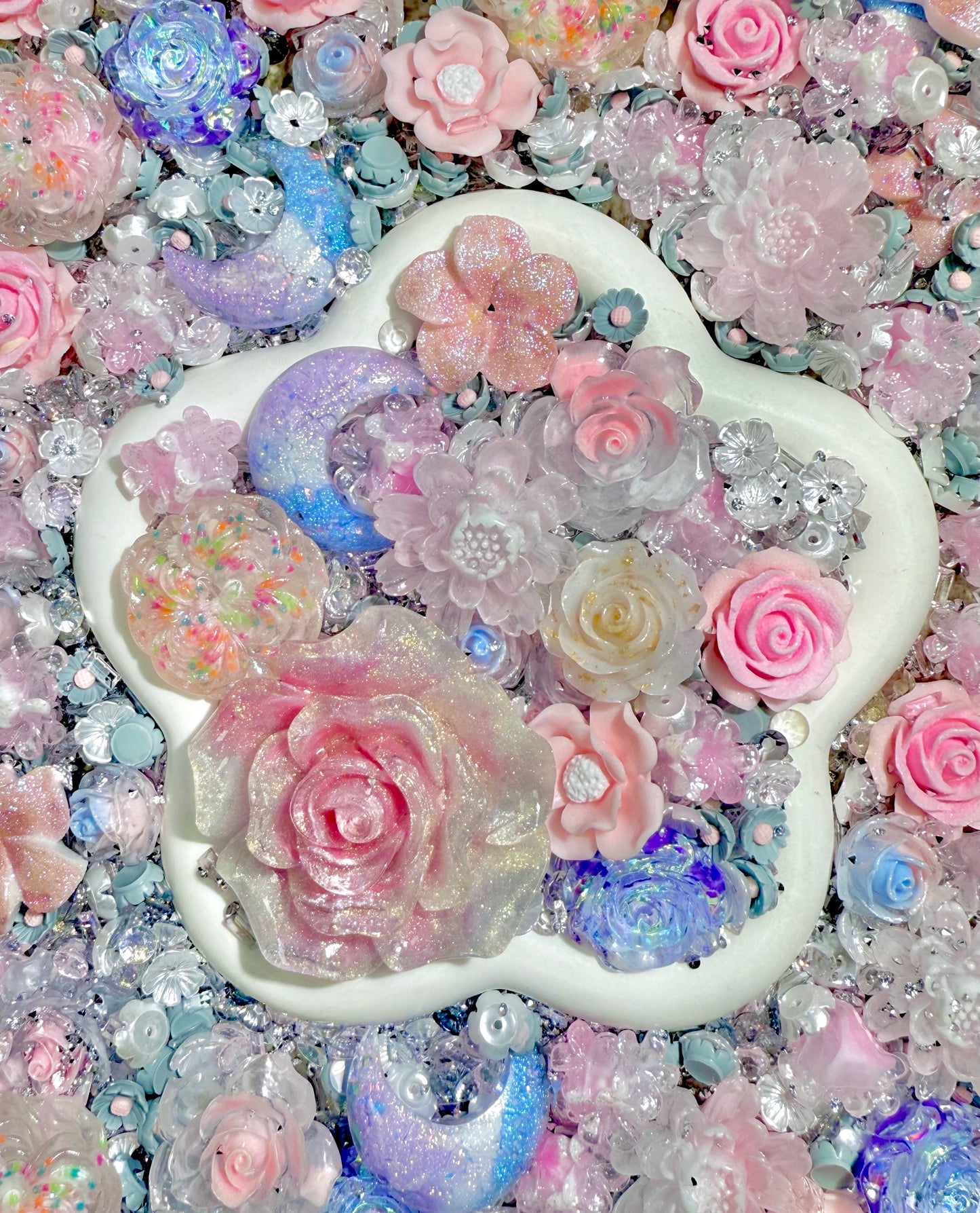 【Blooming Garden】Luminous flowers and rhinestone mixes, display/junk journal/phonecase craftings