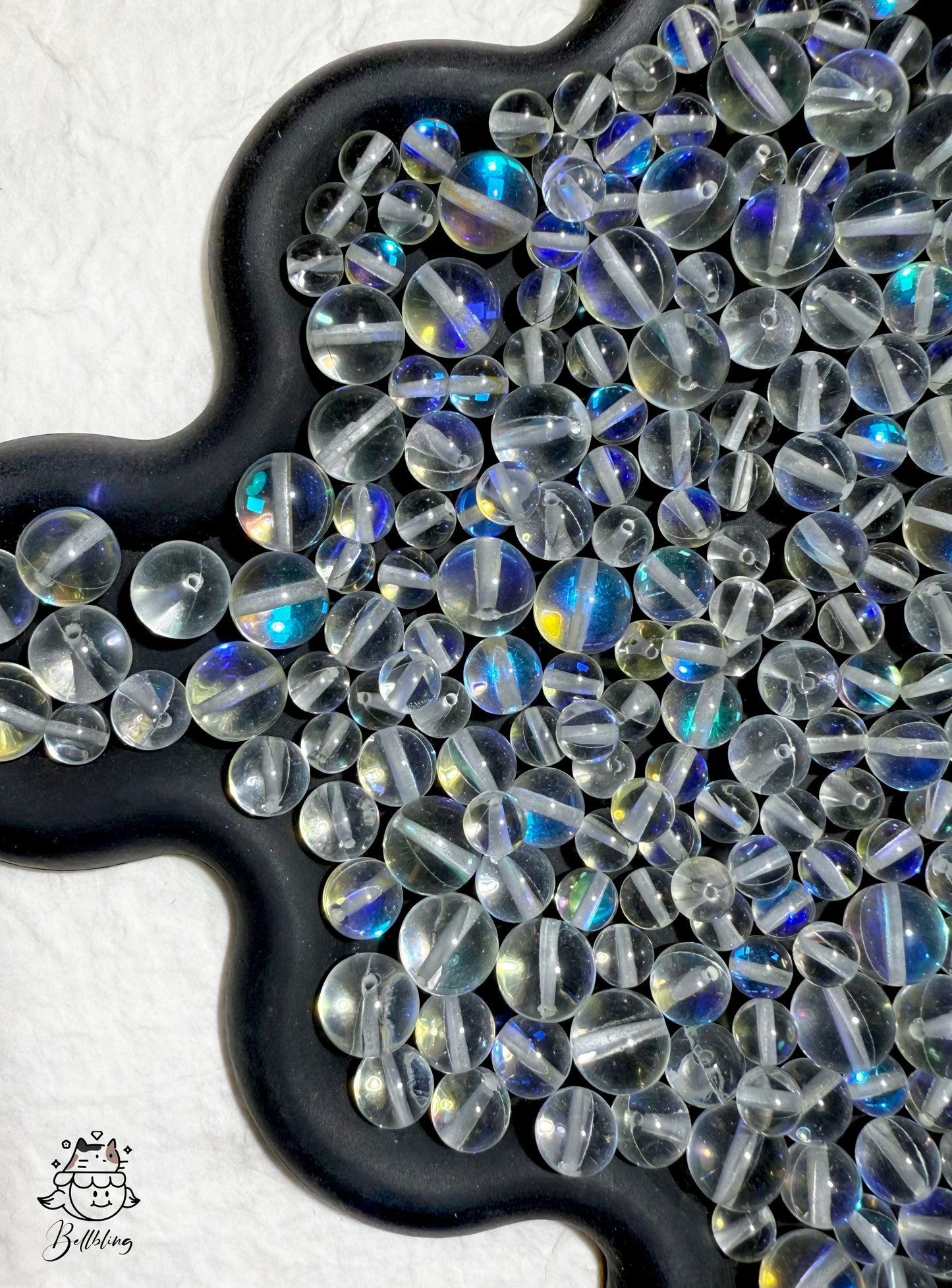 【Aura World】Perles givrées mixtes aura de 10 mm, perles de verre