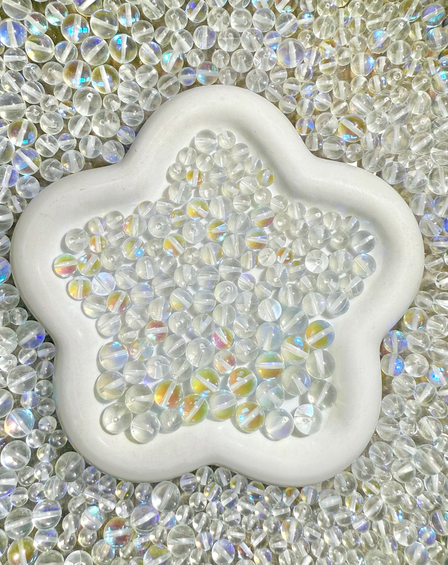 【Aura World】Perles givrées mixtes aura de 10 mm, perles de verre