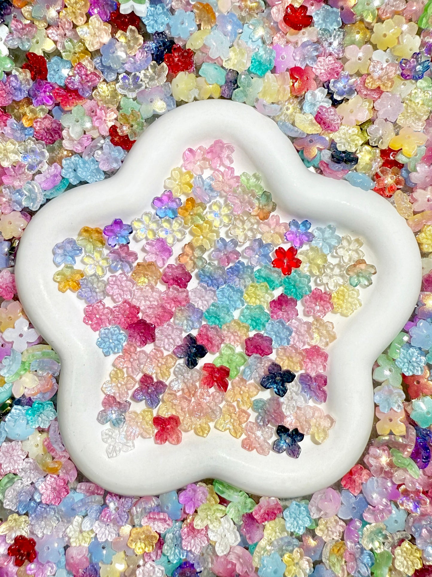 【Icy House】Mini breloques en verre exquises de toutes les couleurs mélangées, fournitures pour bracelets/porte-clés