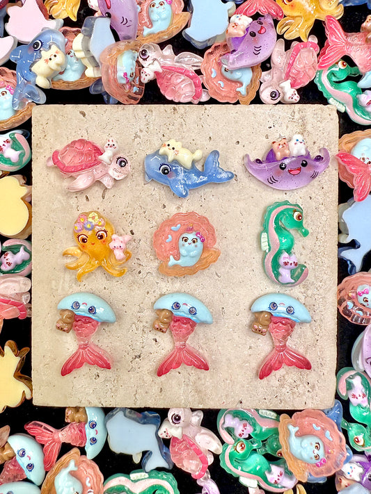 【Anchors Away】ocean&sailing colorful resin mix, hairpin/phonecases diy