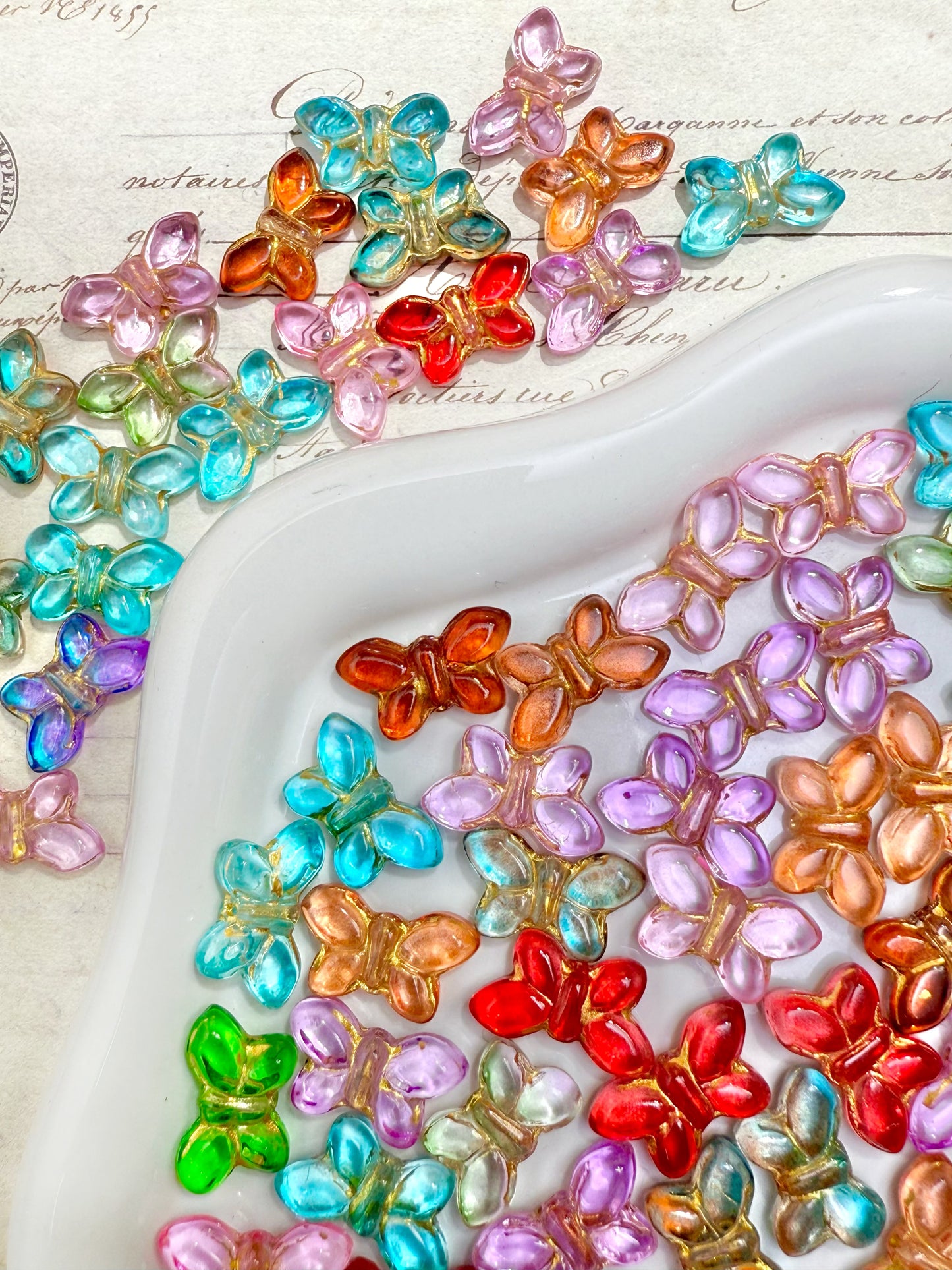 【Icy World】All-Color Mixed Exquisite glass charms, bracelet/keychain supplies