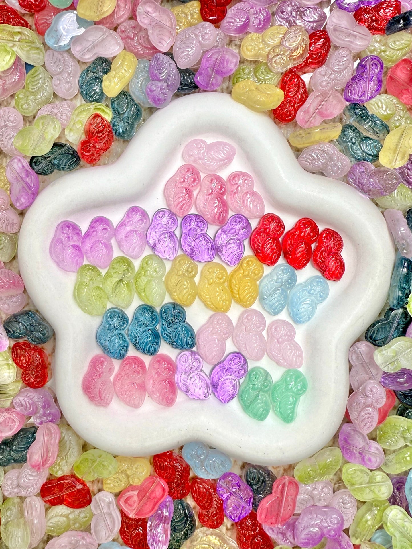 【Icy World】All-Color Mixed Exquisite glass charms, bracelet/keychain supplies