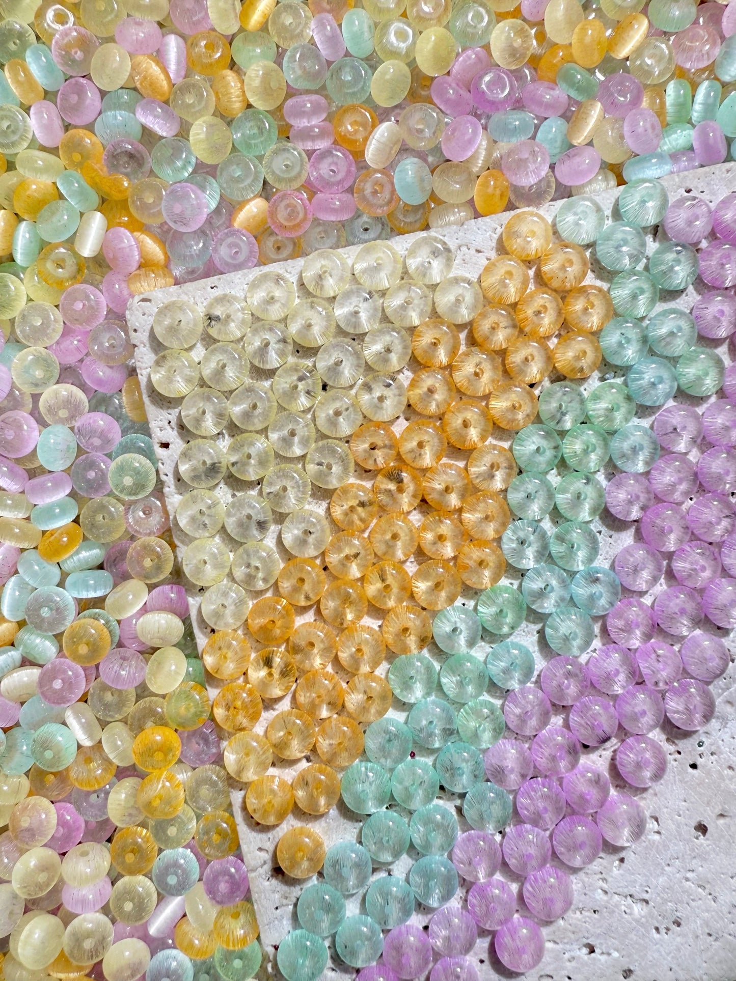 【Medium Cats Eye】6mm glass cats-eye beads mix, earring, bracelet, necklace, keychain