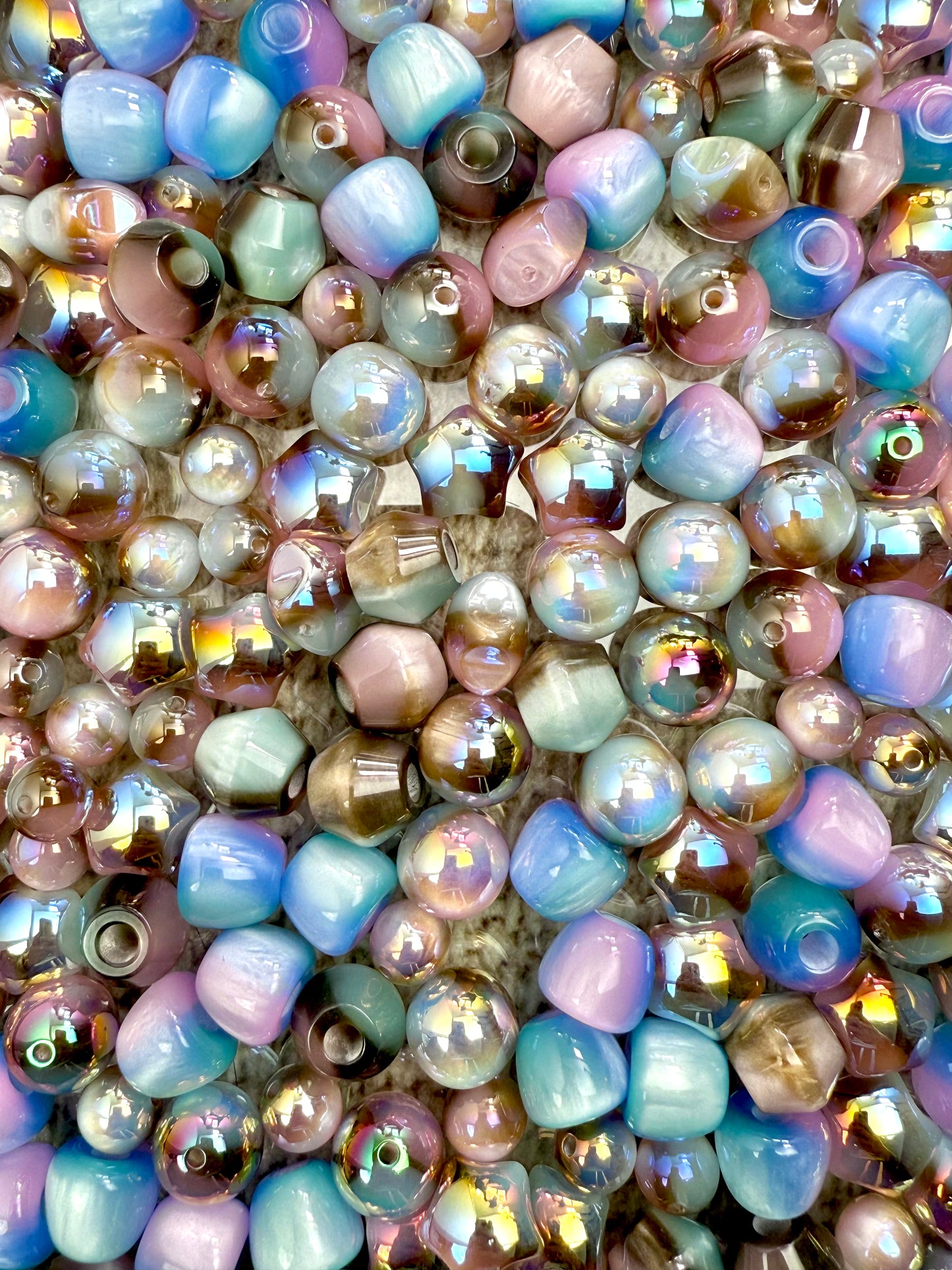 【Voie Lactée】Mélange de perles acryliques galaxie extra-brillantes, 16 mm (fabrication de couronnes, porte-clés, stylos, etc.)