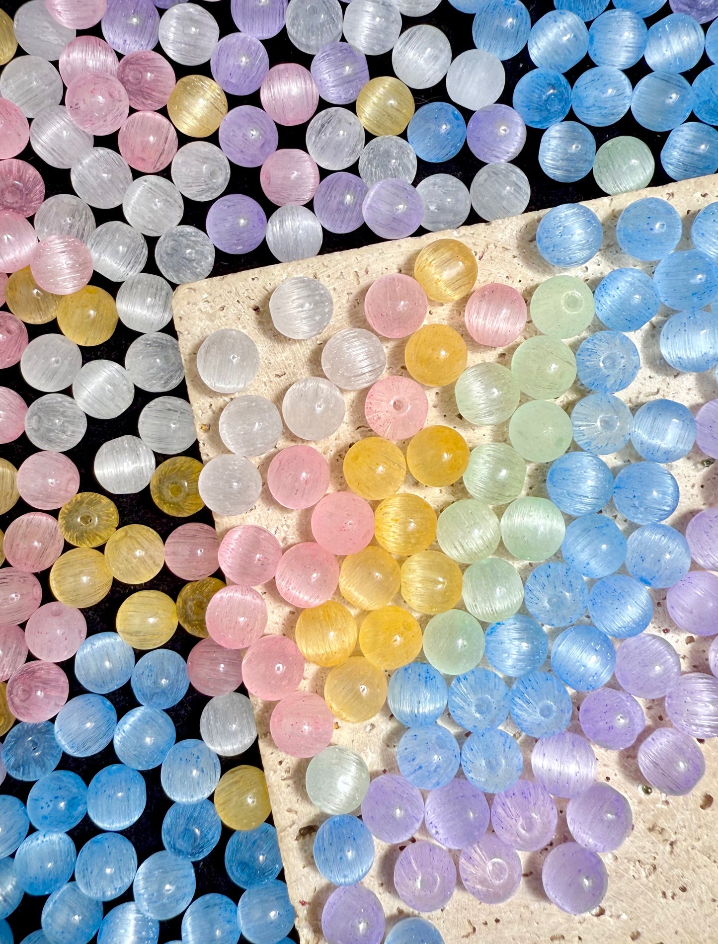 A001.NEW【Cats' Eyes】 8mm Cats-Eye Stone, high-class Glass beads