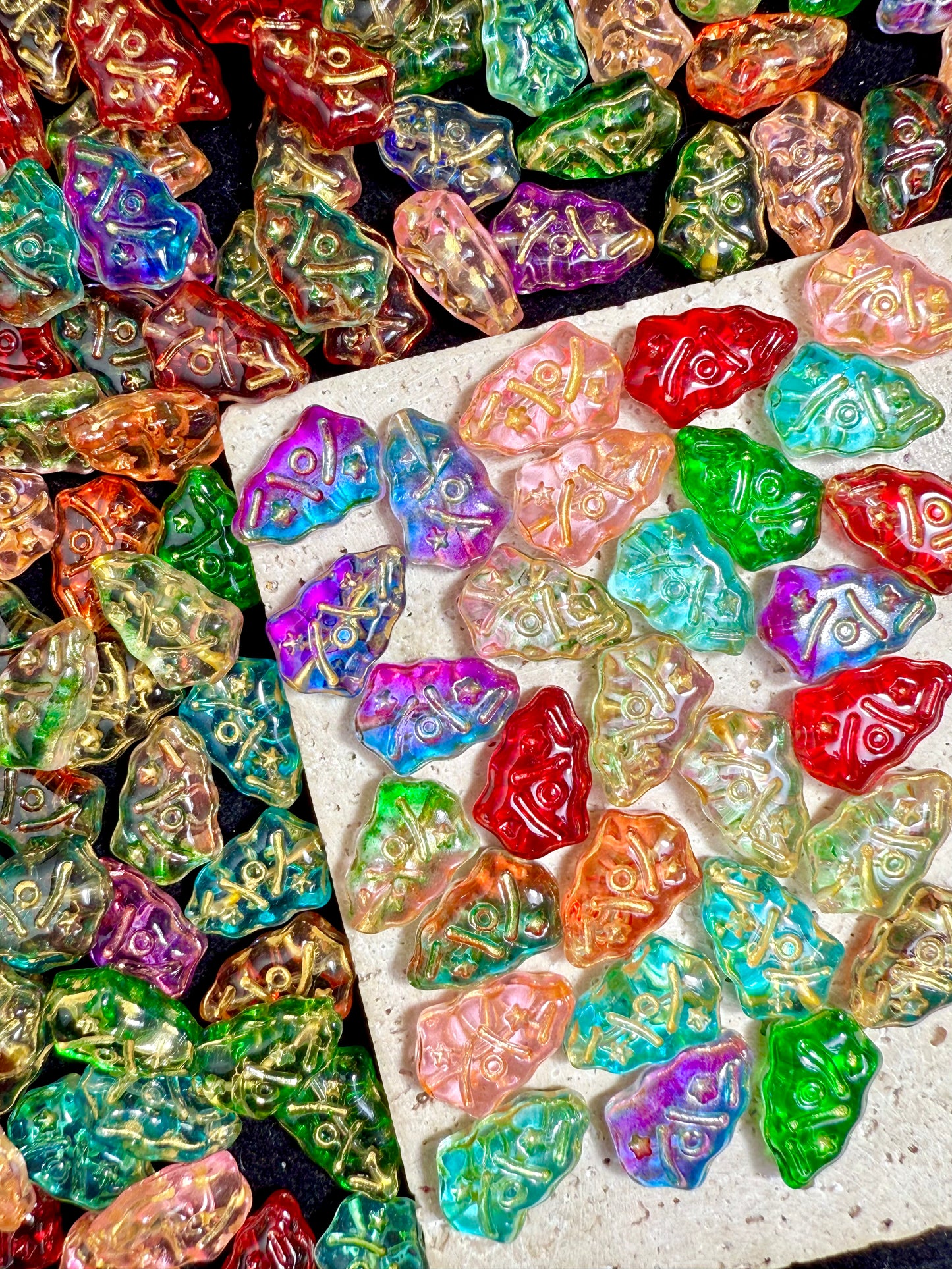 【Icy World】All-Color Mixed Exquisite glass charms, bracelet/keychain supplies