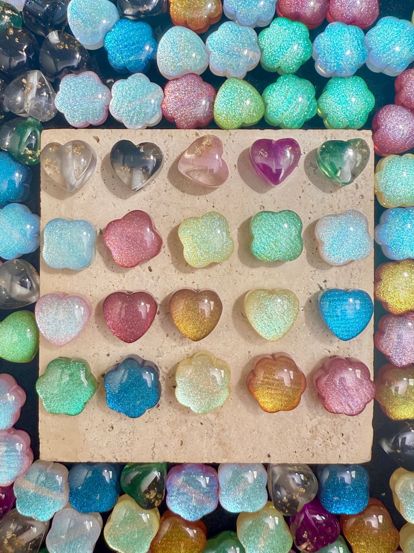 【Dazzling Galaxy】shimmering diamond sparkle acrylic beads mix, 16mm (making wreath, keychain, pens etc)