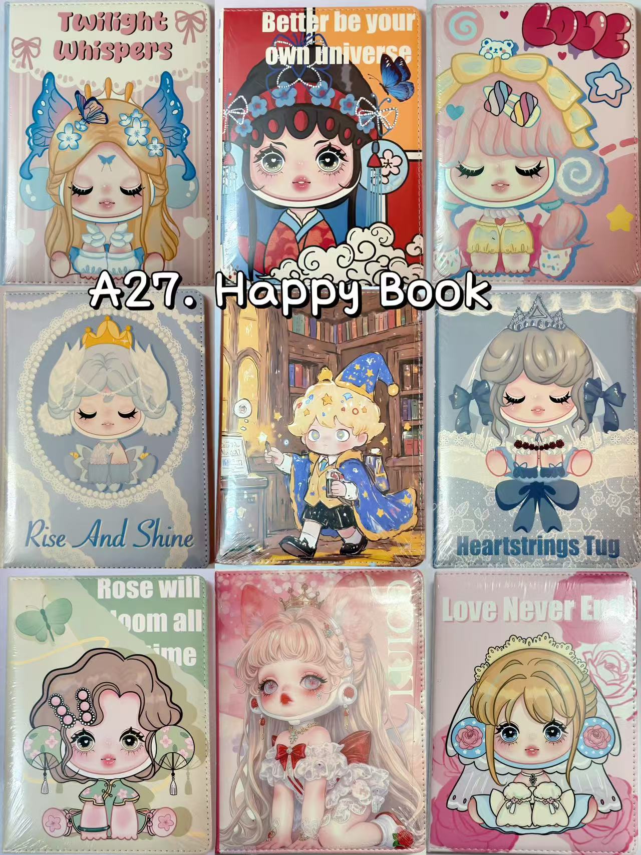 A27.NEW【Happy Book】mysterious A5 notebook bag 15*21cm/6*8inch