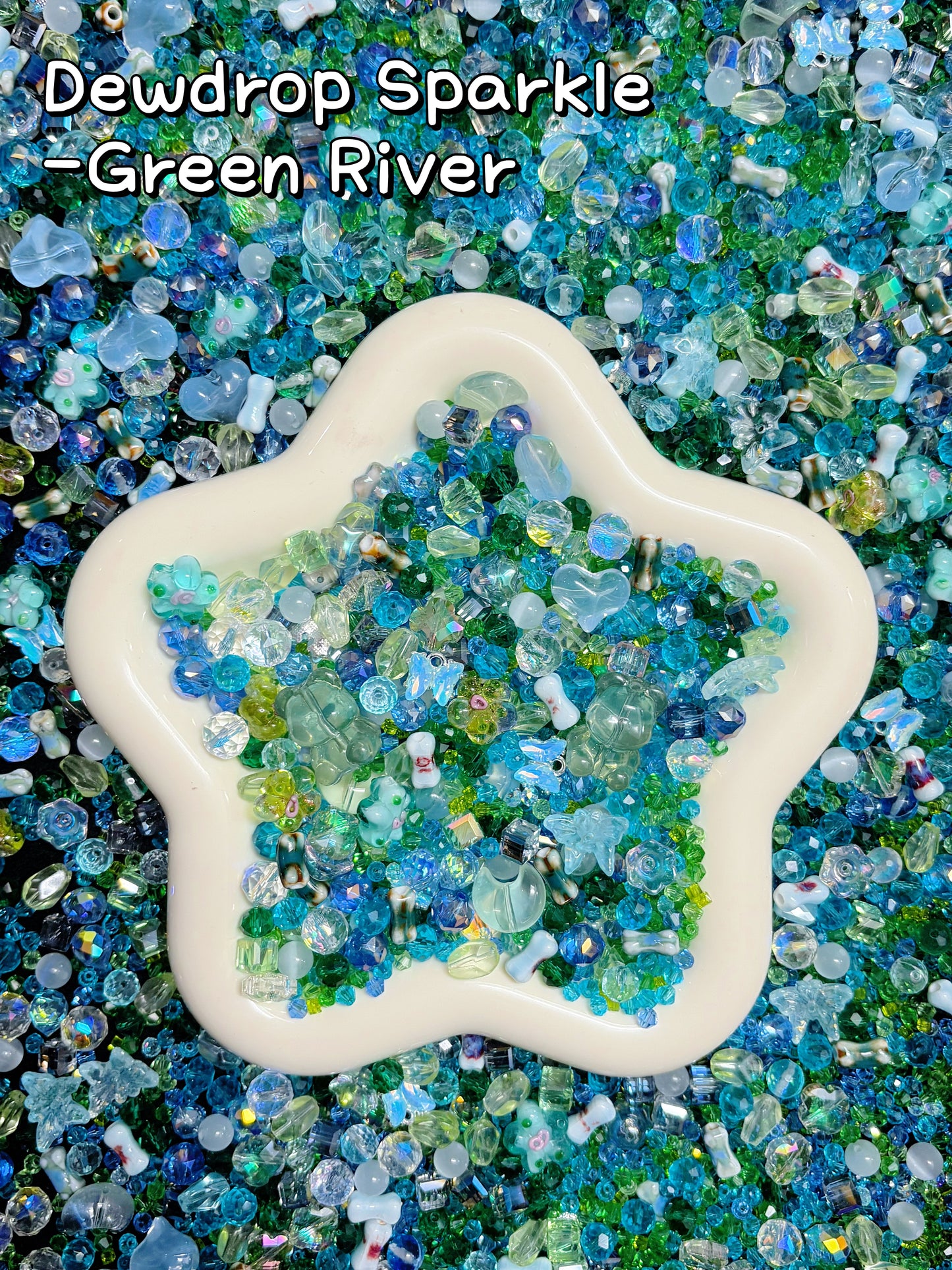 A001.NEW【Dewdrop Sparkle】8mm-10 mm dewdrop glass beads