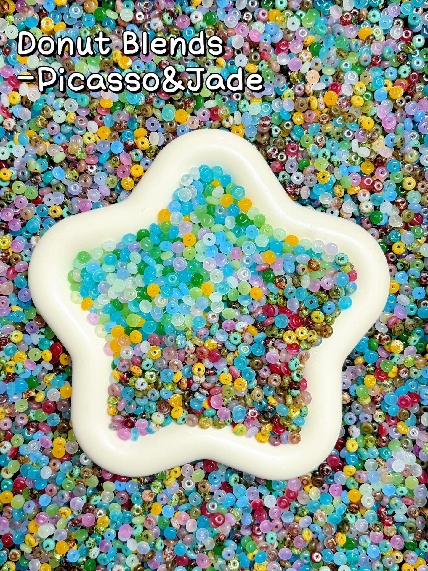 A001.NEW【Donut Blends】Glass Donut beads mixes