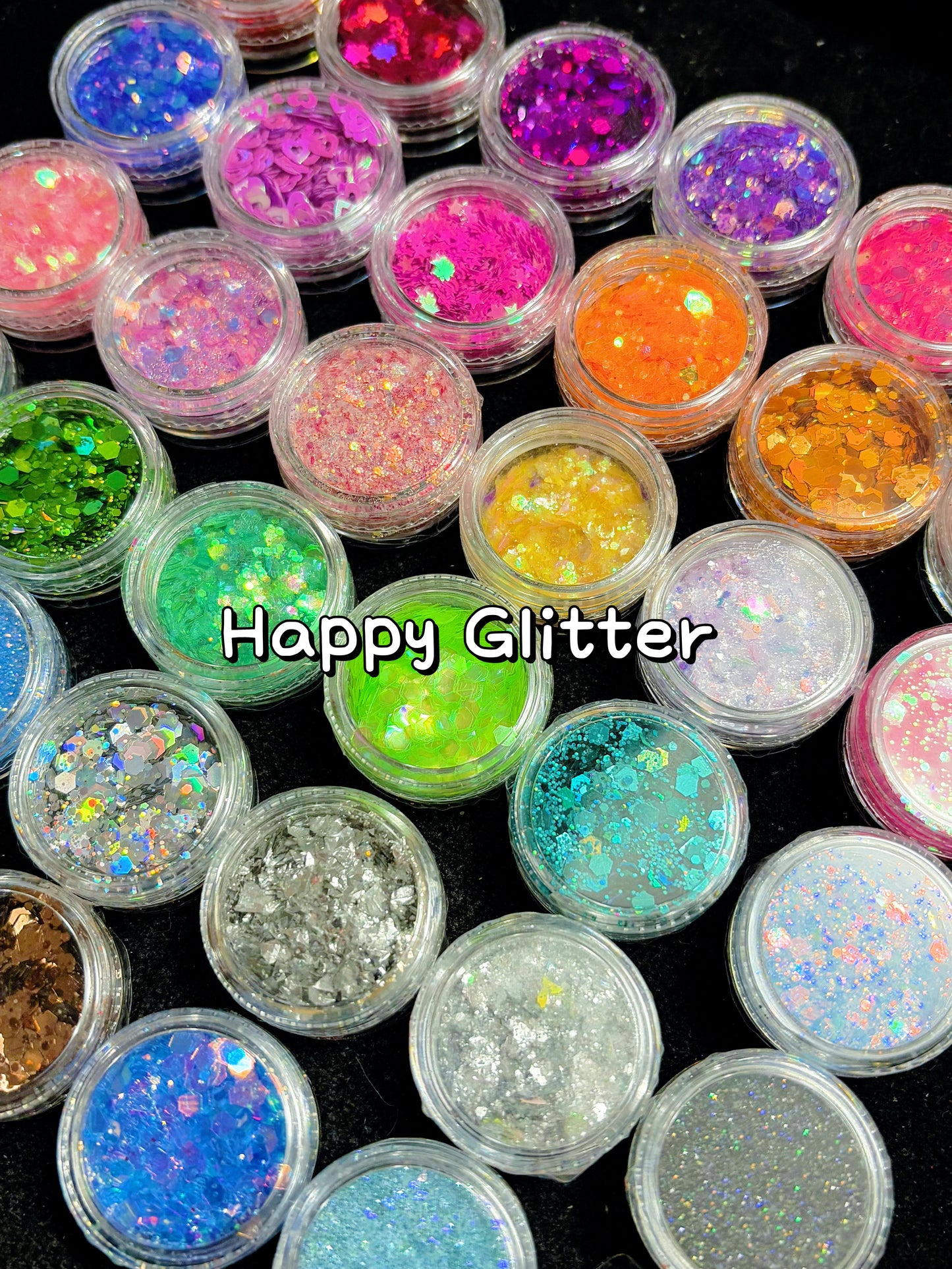 A17.NEW【Happy Glitter 3.0】various colorful glitter candy jar, for nails/snowball tumbler/resin making etc