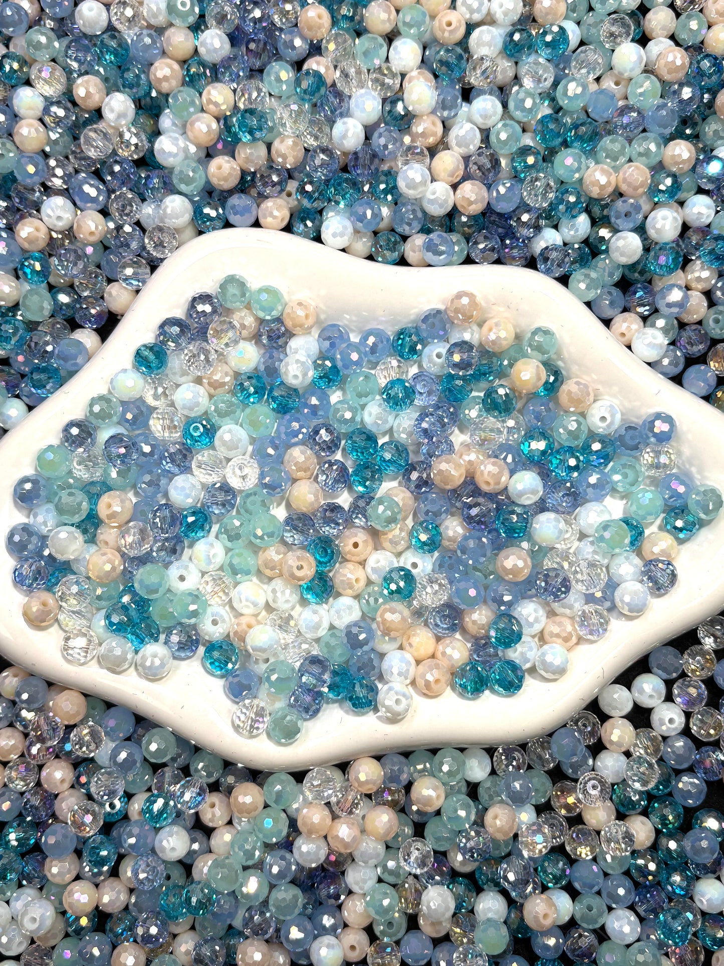 A001.NEW【Dewdrop Sparkle】8*10 mm dewdrop glass beads
