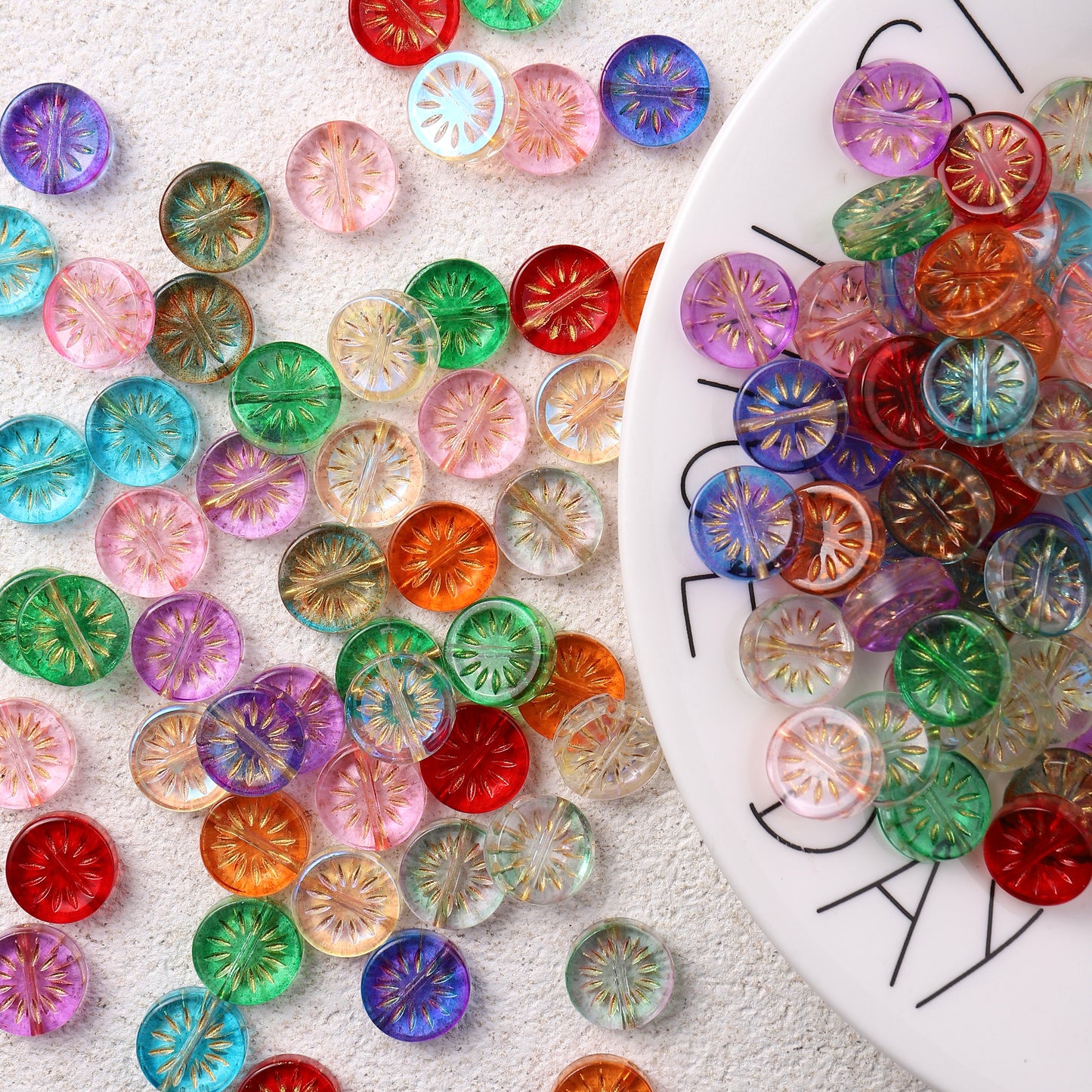 【Icy House】Mini breloques en verre exquises de toutes les couleurs mélangées, fournitures pour bracelets/porte-clés