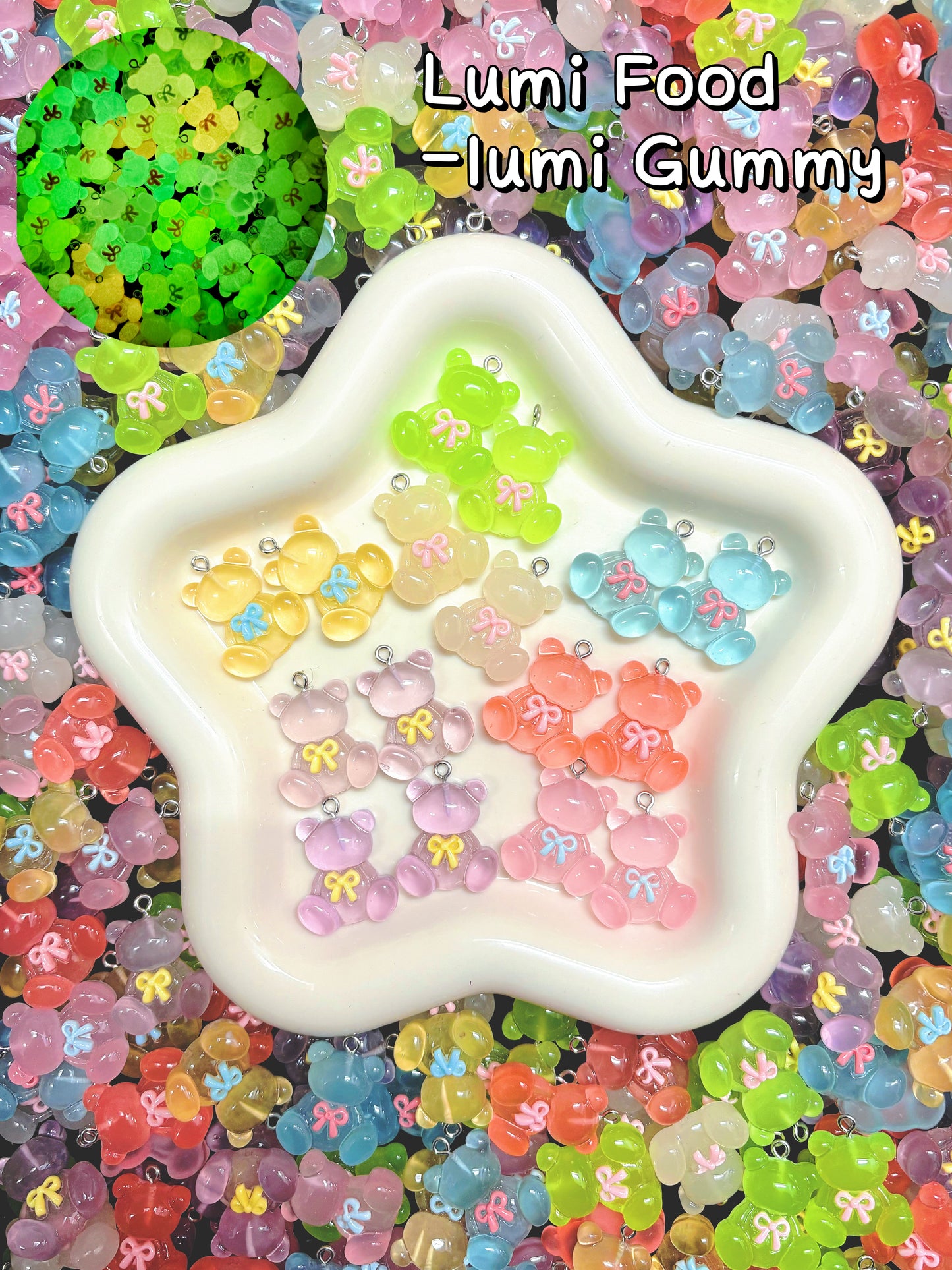 A001.NEW【Lumi Food】luminous colorful foodie resin charms