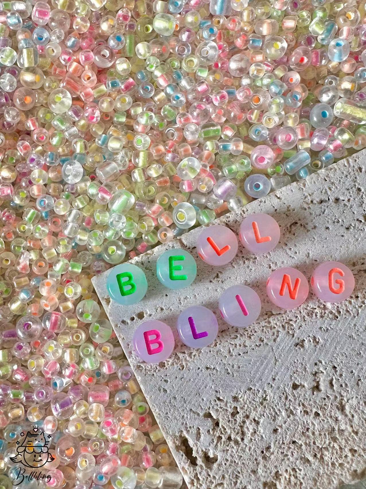 【Lumi Beans】luminous mixed rainbow seed beads, 3mm&4mm