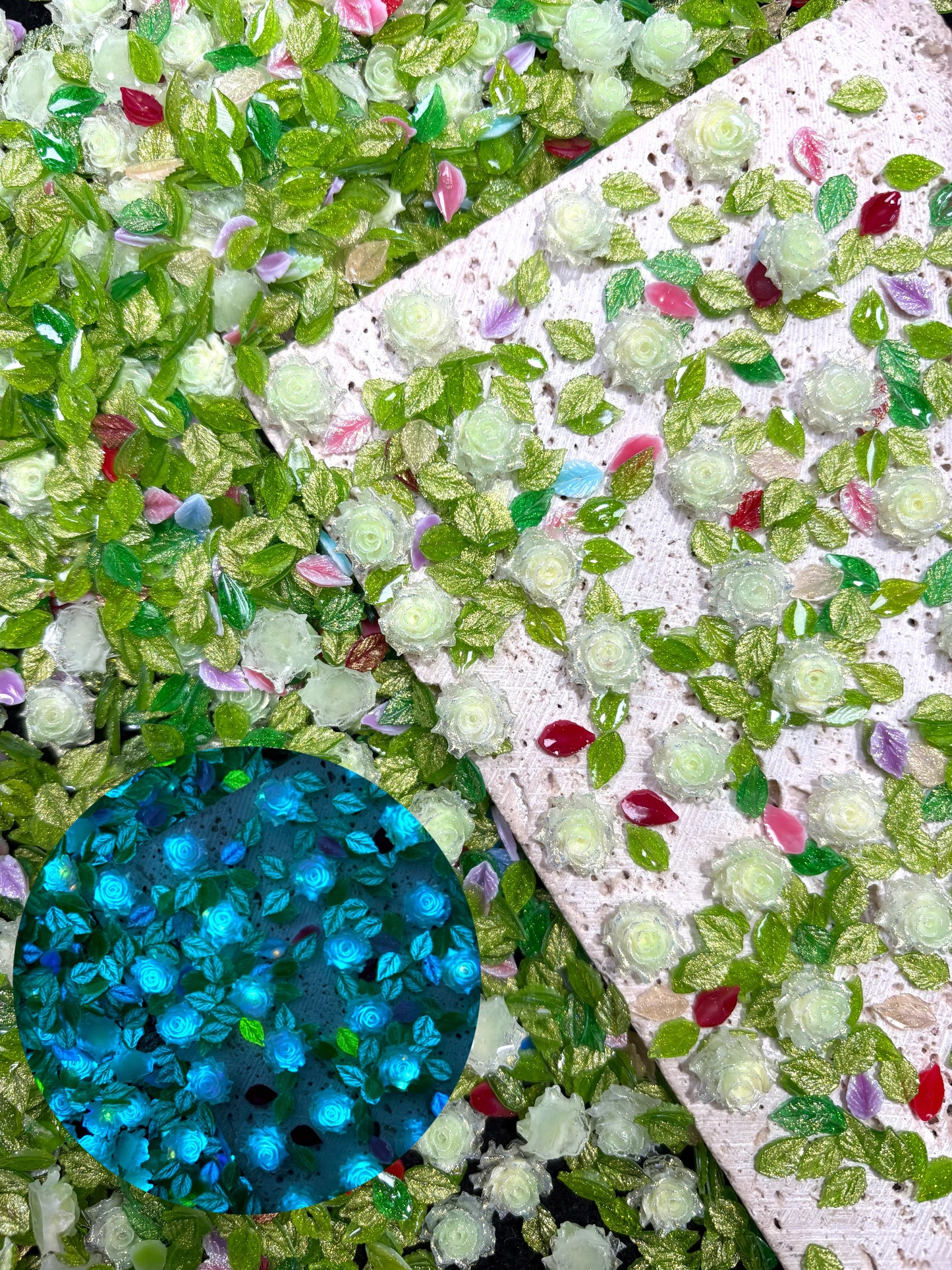 【Blue Blues】Résine lumineuse pastel, fournitures pour nail art/artisanat