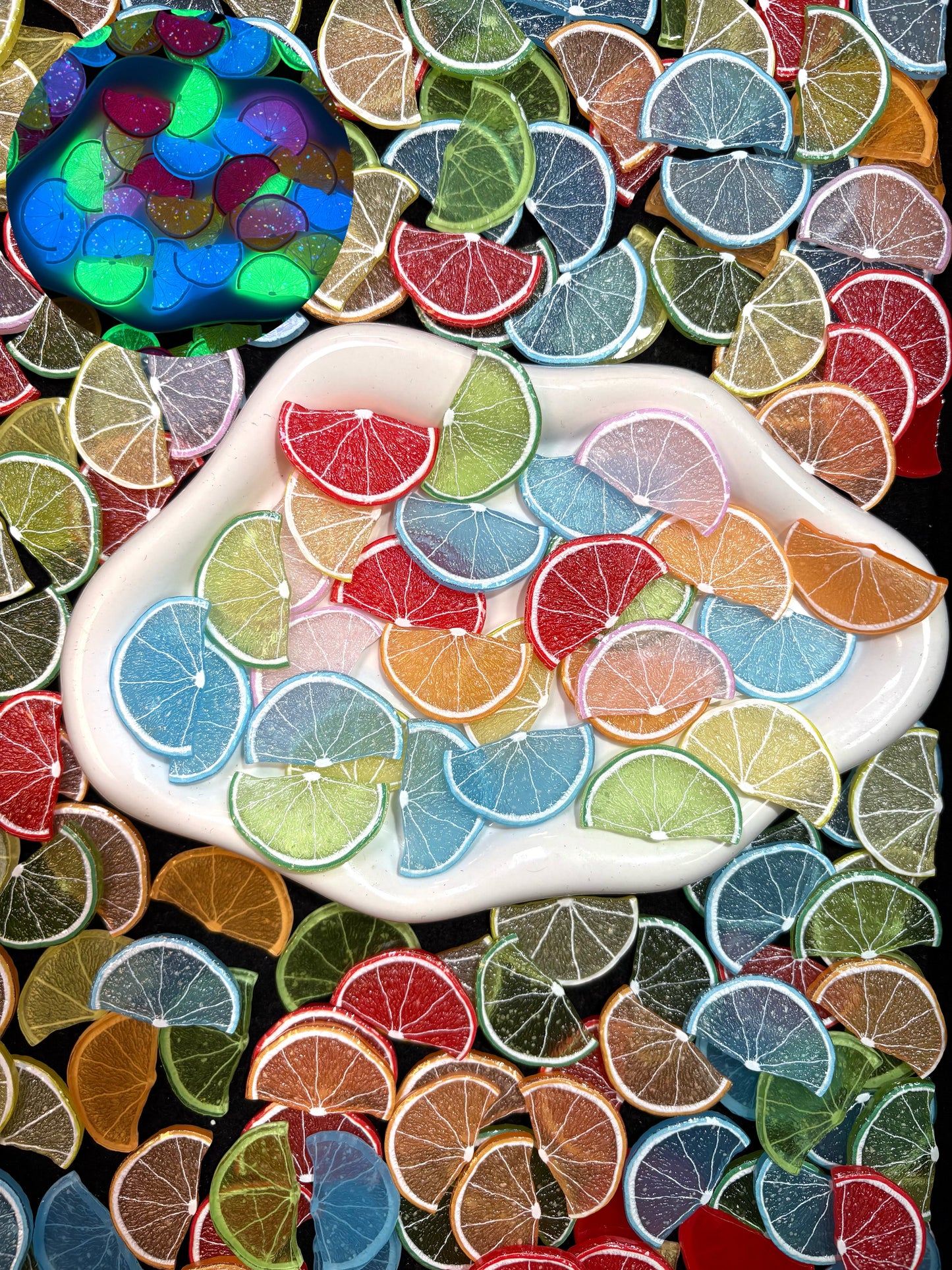 【Quatre saisons】Mélange de feuilles de résine colorées, épingle à cheveux/coques de téléphone DIY