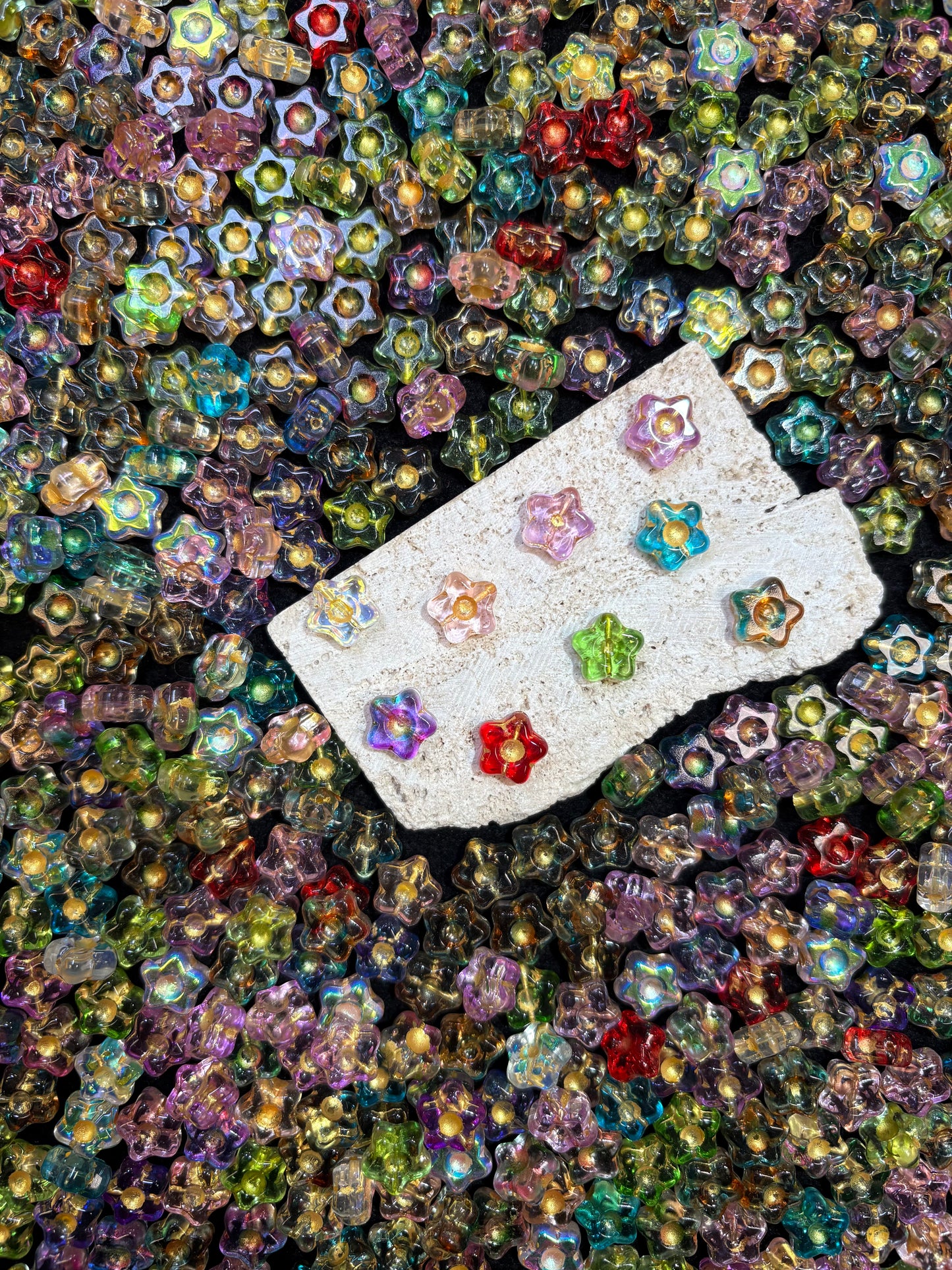 【Icy House】Mini breloques en verre exquises de toutes les couleurs mélangées, fournitures pour bracelets/porte-clés