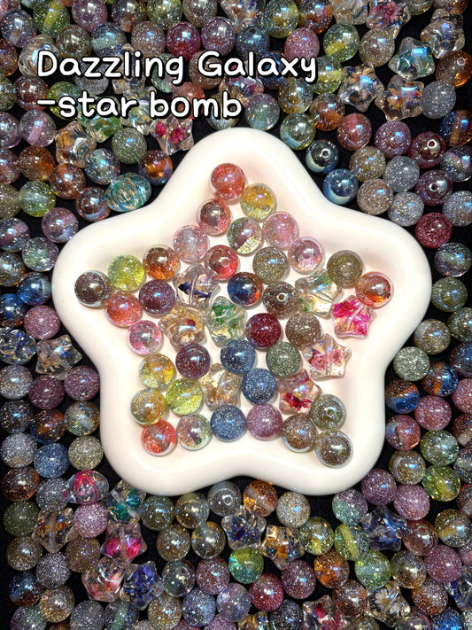 A001.NEW【Dazzling Galaxy】shimmering diamond sparkle acrylic beads mix, 16mm (making wreath, keychain, pens etc)