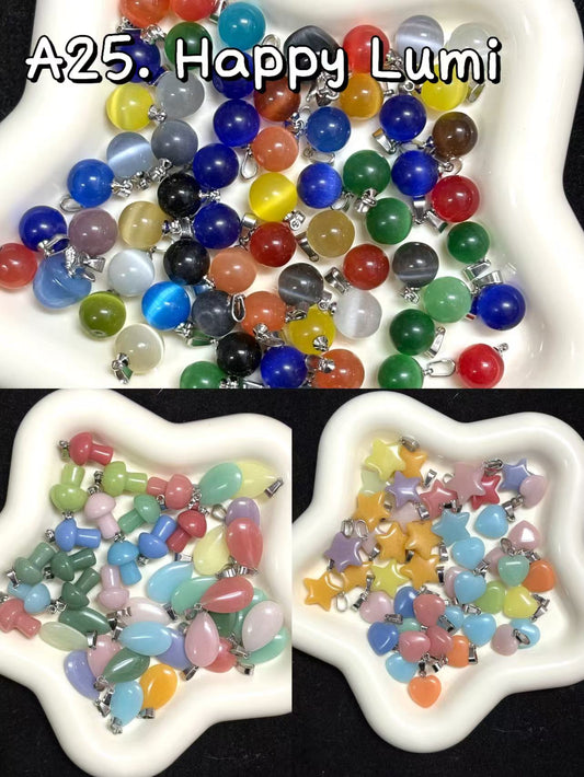 A25.【Happy Lumi】luminous stone and non-lumi cat's eye stone charm, guarantee b1g1