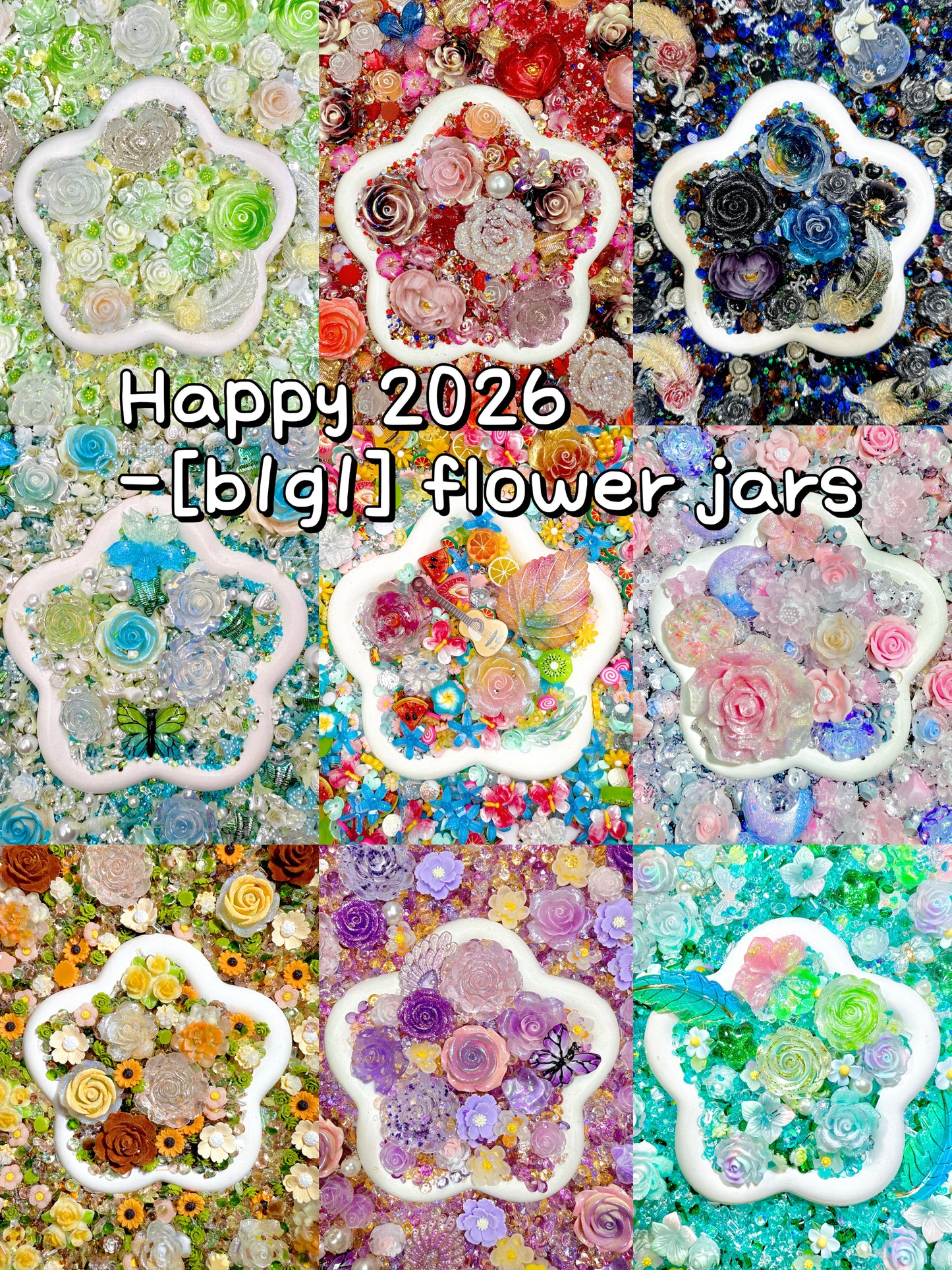 A001.NEW-B1G1【Happy 2026】Bell&Allan hand-built flower jars 350ml+extra random gift card