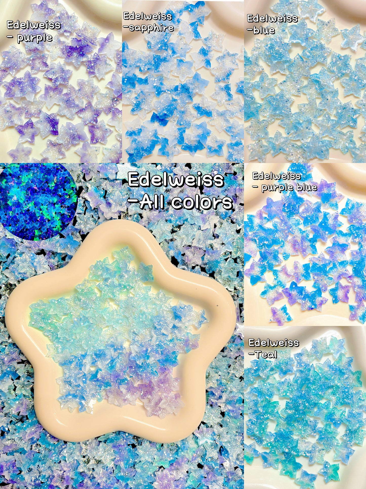 A001.NEW【Hothouse Flower】soft luminous resin mix,  Nail art/Craft supplies