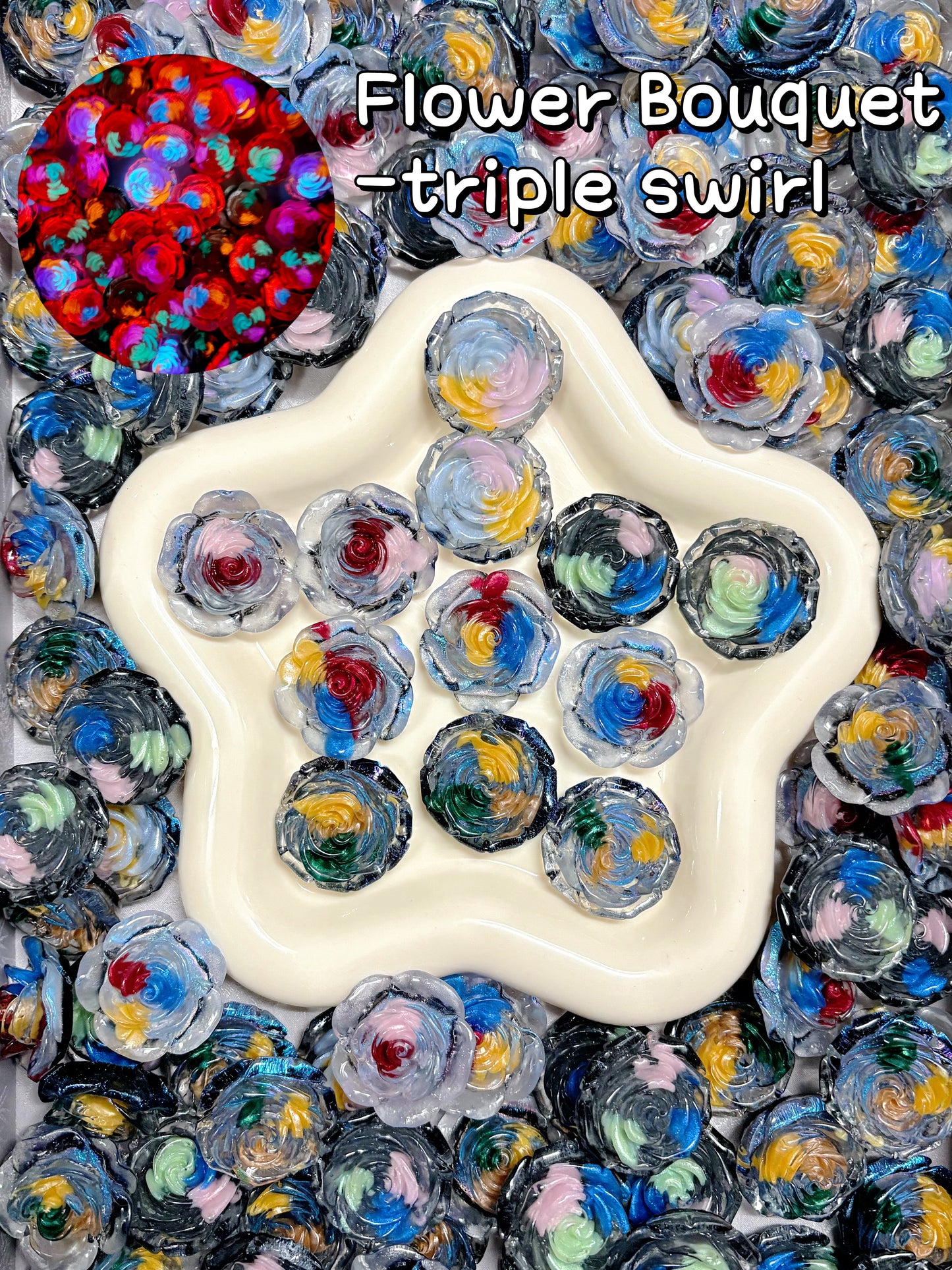 【Flower Bouquet】Luminous Big Resin Flower/Butterfly mix, frame deco, display, present choice