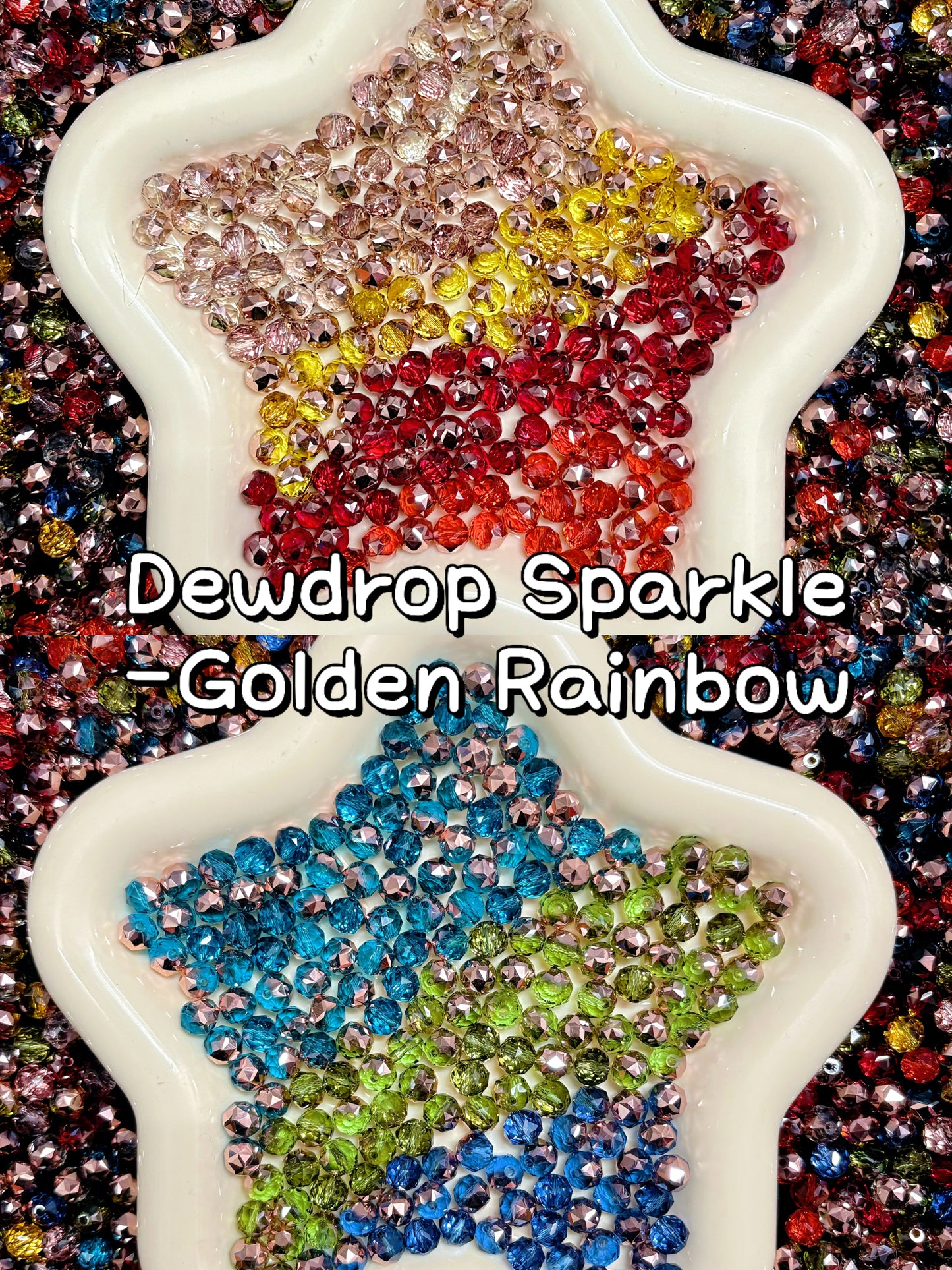 A001.NEW【Dewdrop Sparkle】8mm-10 mm dewdrop glass beads