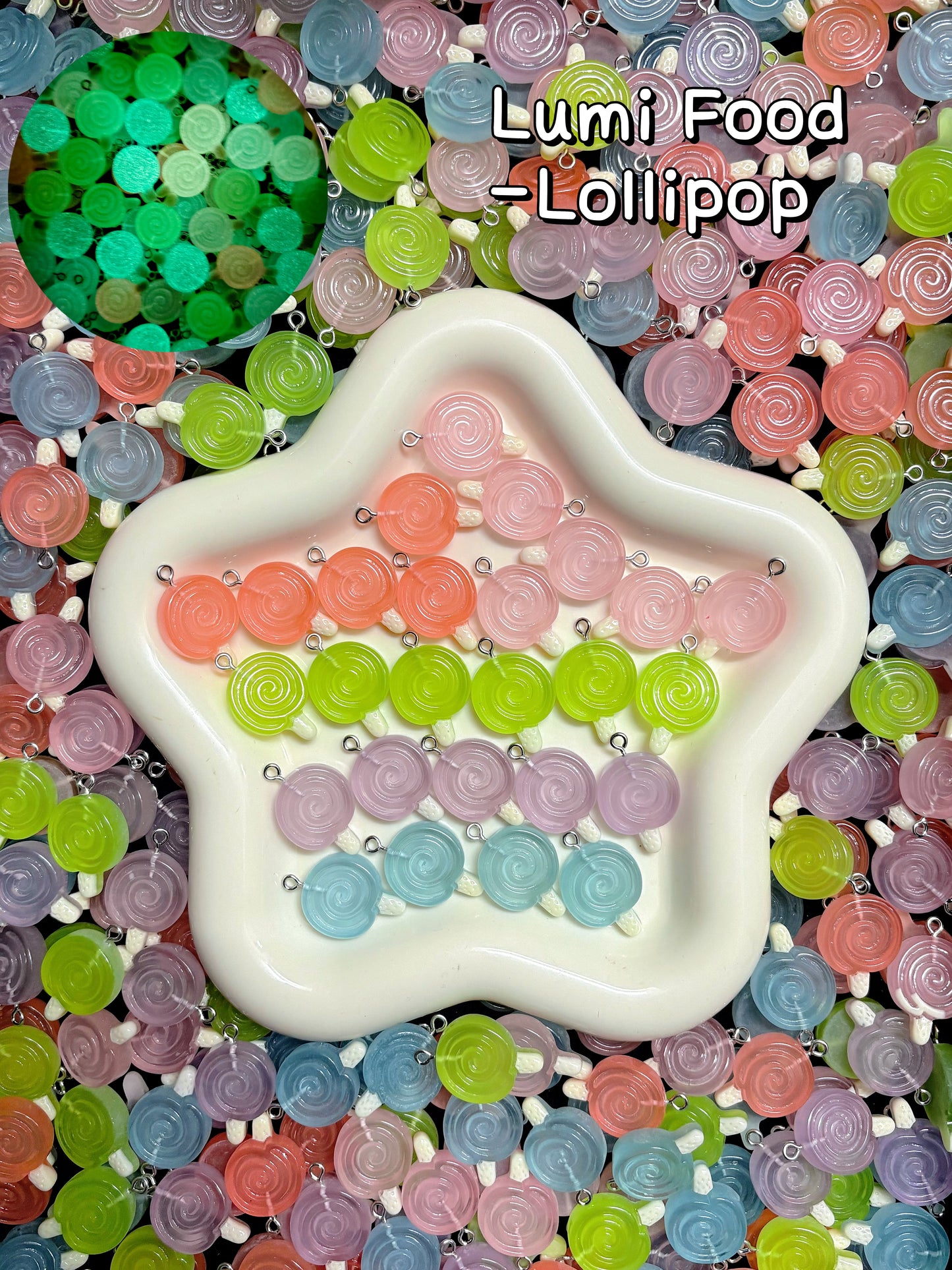 A001.NEW【Lumi Food】luminous colorful foodie resin charms