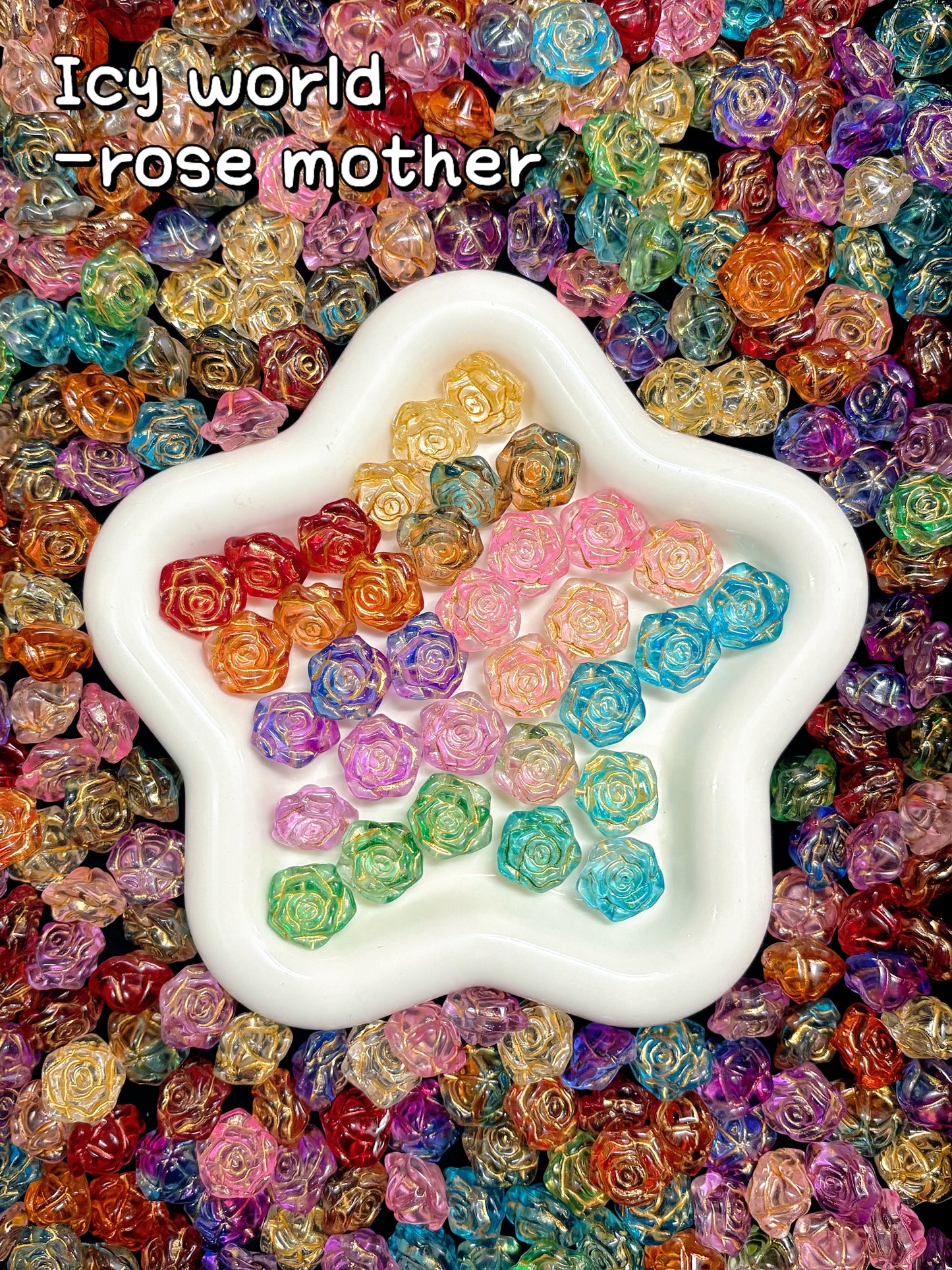 【Icy World】All-Color Mixed Exquisite glass charms, bracelet/keychain supplies