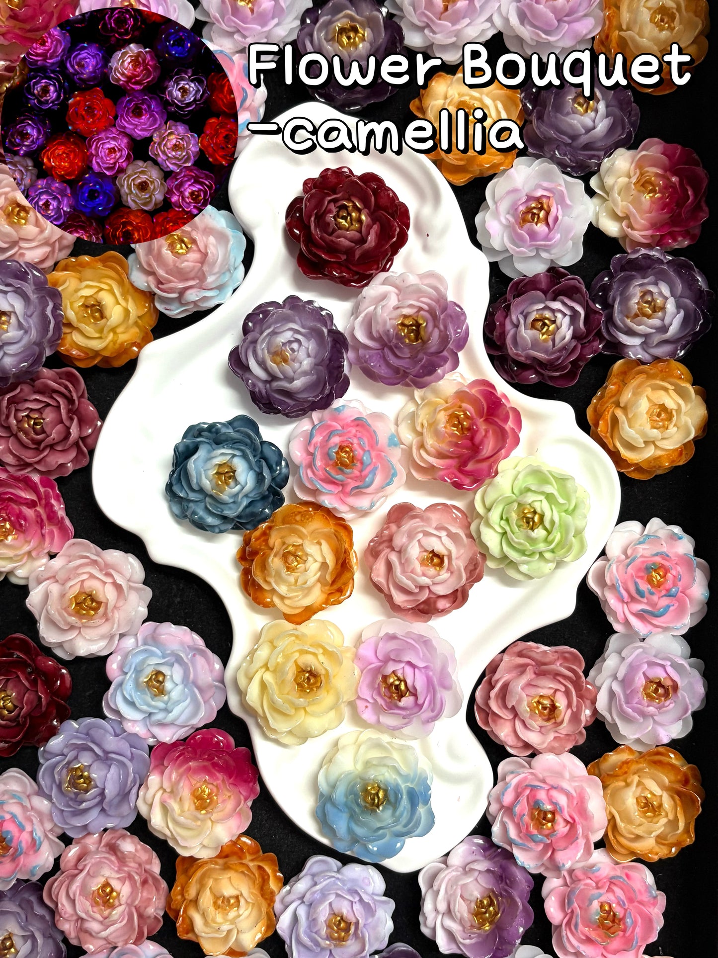 【Flower Bouquet】Luminous Big Resin Flower/Butterfly mix, frame deco, display, present choice