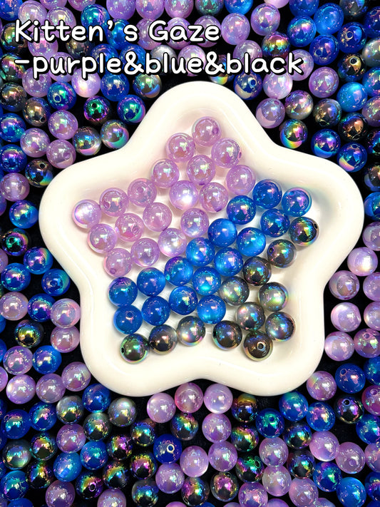 【Kittens' Gaze】incredible shine acrylics catseye beads mix, 16mm (making wreath, keychain, pens etc)
