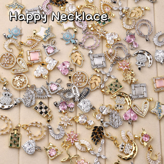A24.【Happy Necklace】wear-resistant 18k-gold plated pendant for necklace/earring/bracelet