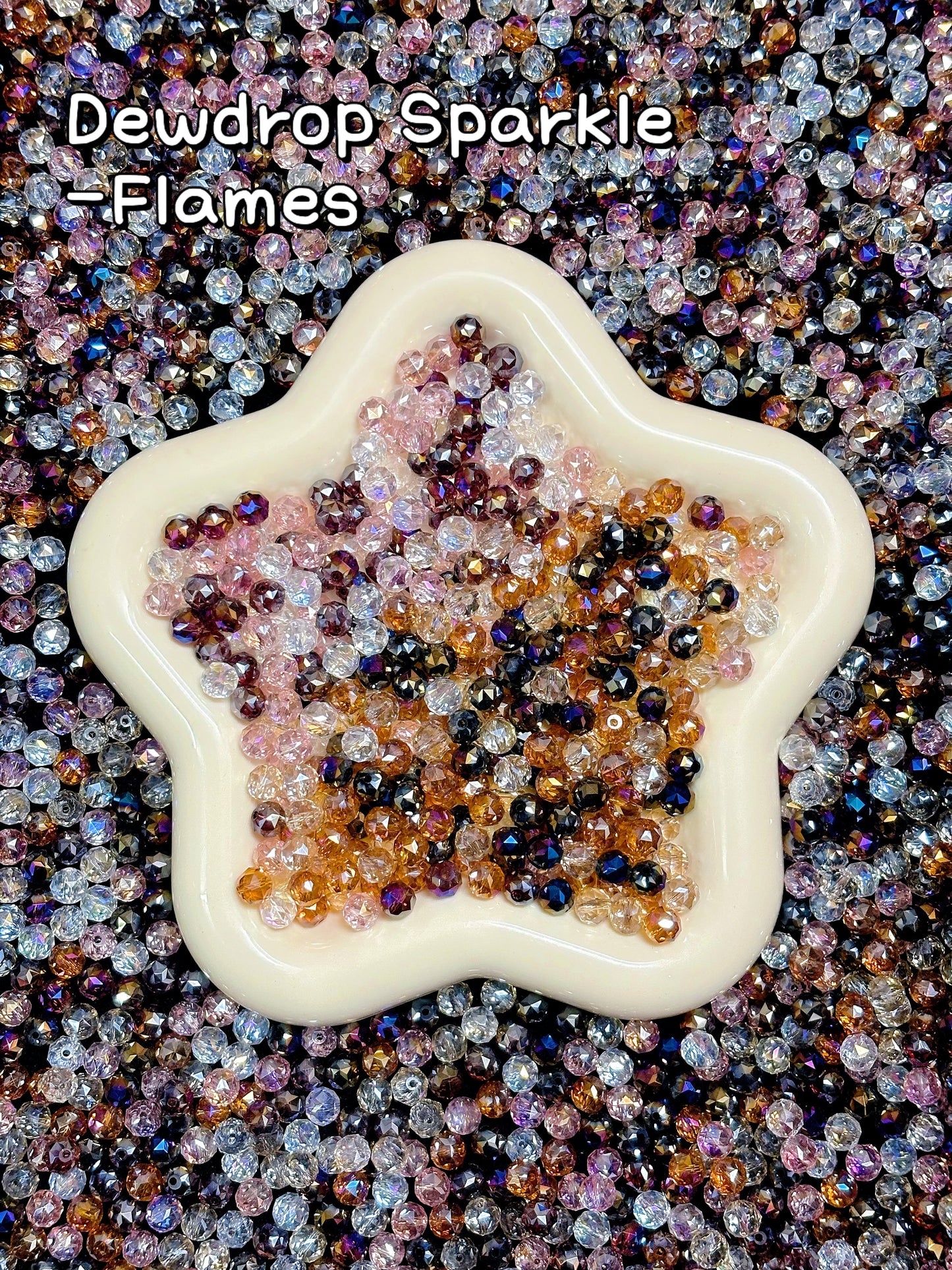 A001.NEW【Dewdrop Sparkle】8mm-10 mm dewdrop glass beads