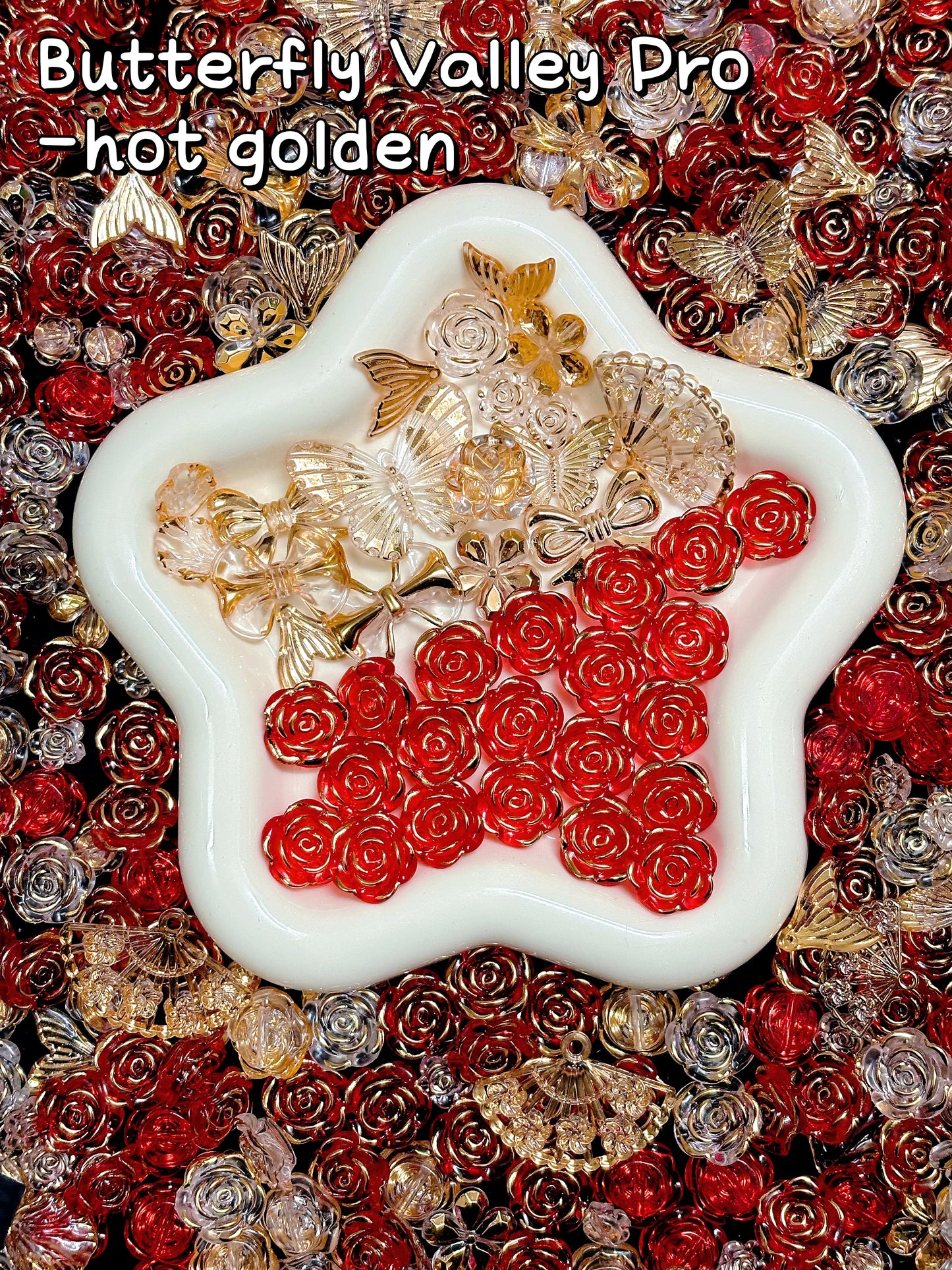 【Butterfly Valley PRO】Drilled acrylics flower/butterfly charms for bracelet, necklace, wreath, keychain, display