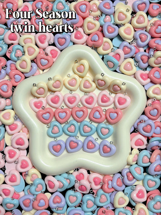 A001.NEW【Four Seasons】colorful resin leaves mix, hairpin/phonecases diy