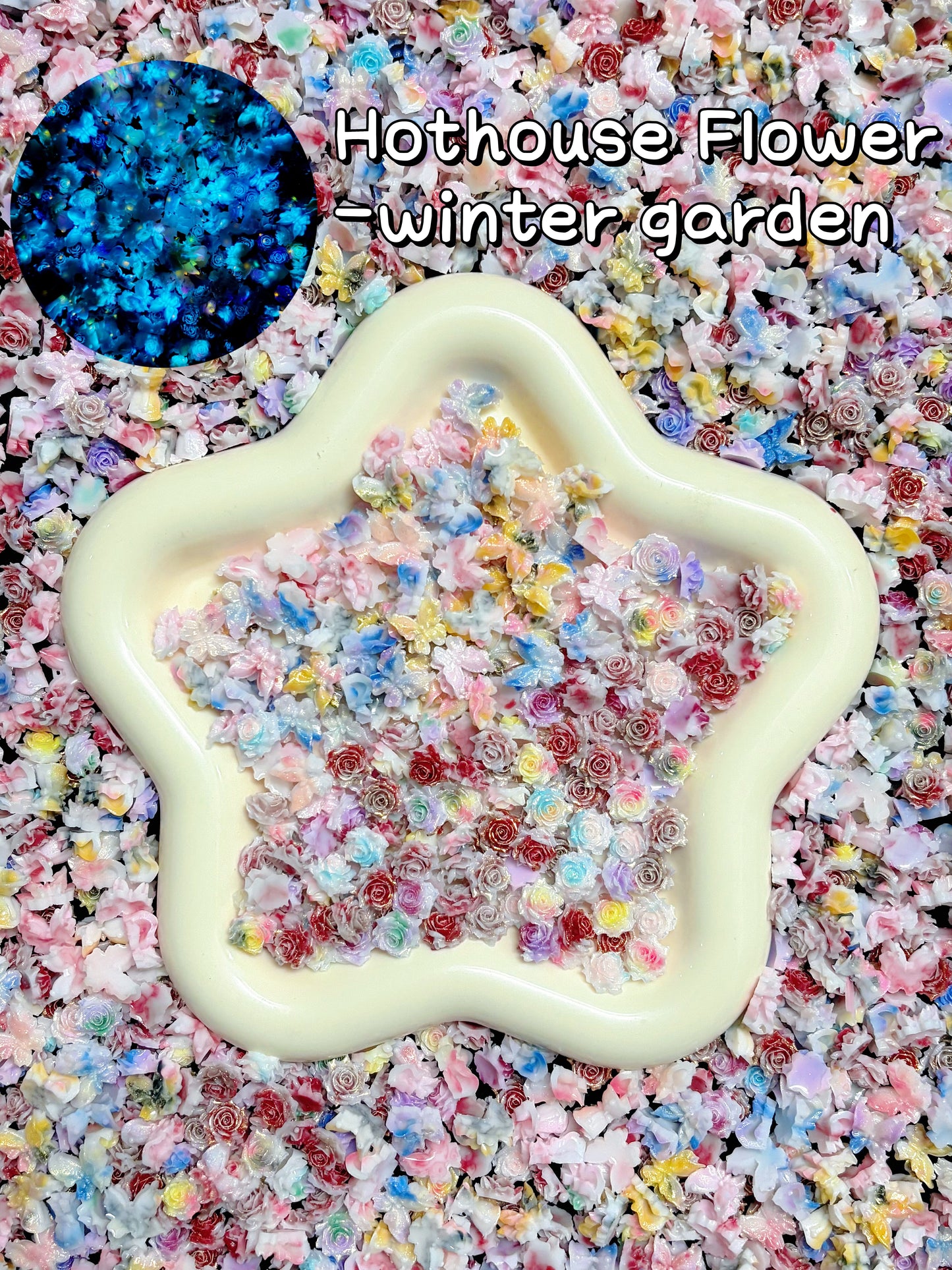 A001.NEW【Hothouse Flower】soft luminous resin mix,  Nail art/Craft supplies