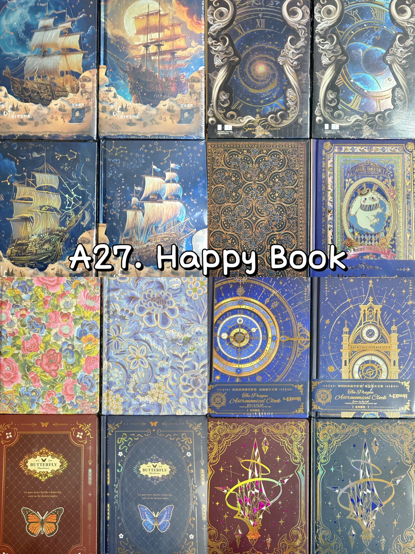 A27.NEW【Happy Book】mysterious A5 notebook bag 15*21cm/6*8inch