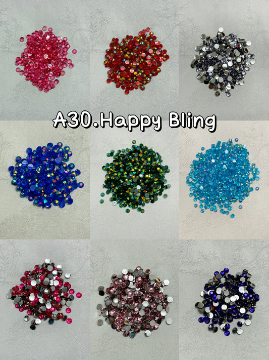 A30.NEW【Happy Bling】resin flat back rhinestone, bedazzle/snowball filler/diamond painting