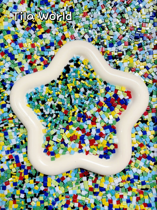 A001.NEW【Tila World】2-hole fancy tila beads