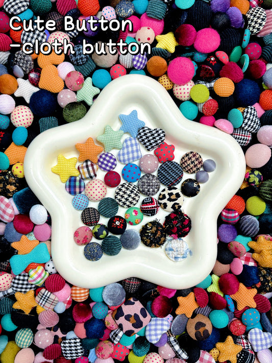 【Cute Buttons】colorful acrylics/cloth buttons mix