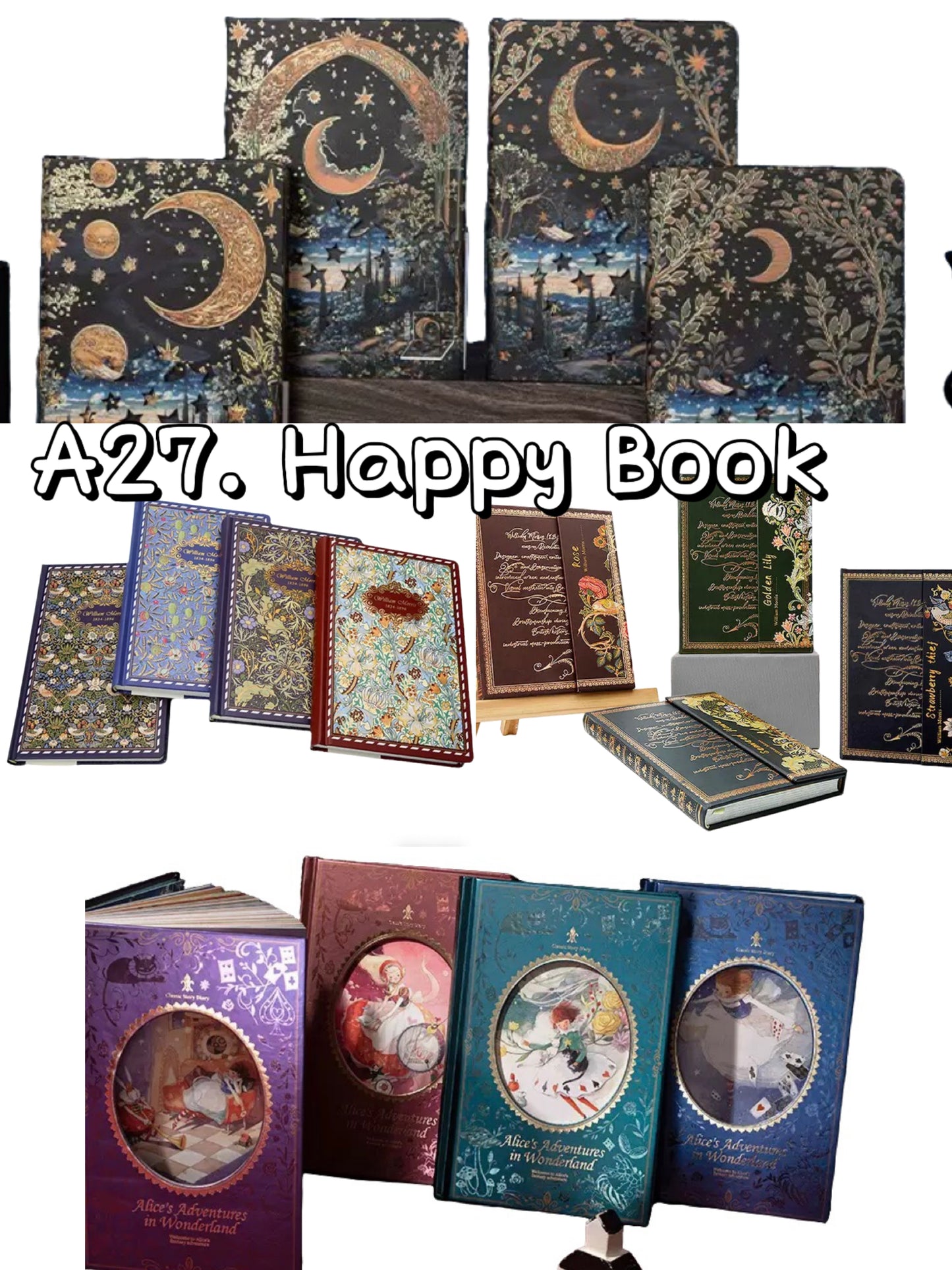 A27.NEW【Happy Book】mysterious A5 notebook bag 15*21cm/6*8inch
