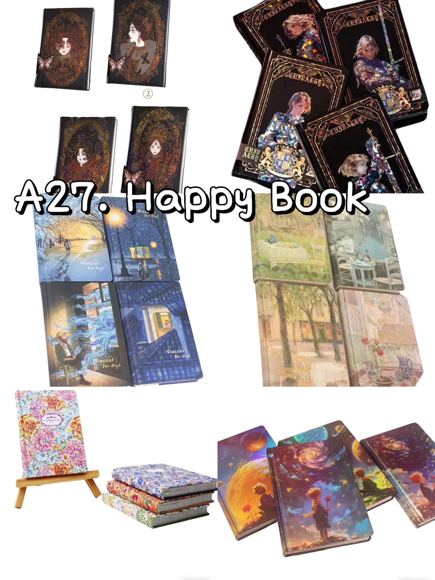 A27.NEW【Happy Book】mysterious A5 notebook bag 15*21cm/6*8inch