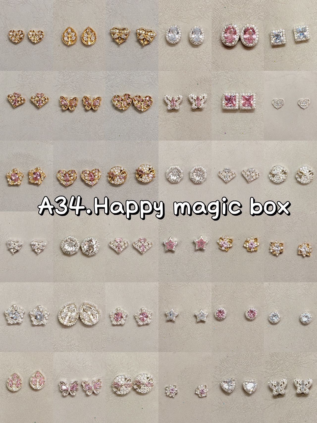 A34【Happy Magic Box】wear resistant 18k gold plated magic box blind bag
