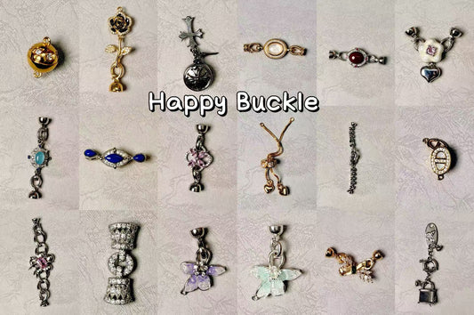 【Happy Buckle】Boucles en cuivre plaquées or véritable 18 carats, boucles fantaisie exquises résistantes à l'usure