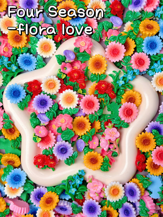 A001.NEW【Four Seasons】colorful resin leaves mix, hairpin/phonecases diy